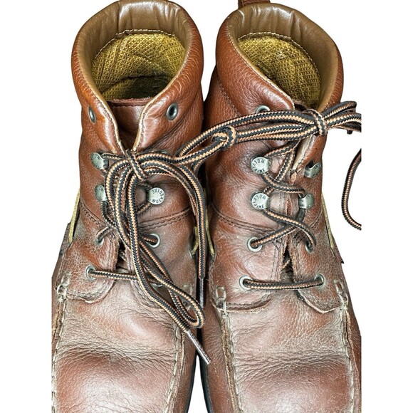 Wolverine W08404 Steel Toe Work Boots 11M Brown Leather Chukka Moc Toe Oil Res - Picture 2 of 8